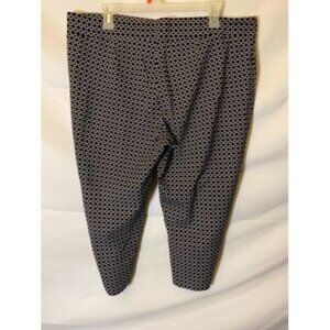 APT 9 WOMENS SIZE 12 CAPRI CROPPED PANTS BLACK WHITE STRETCH